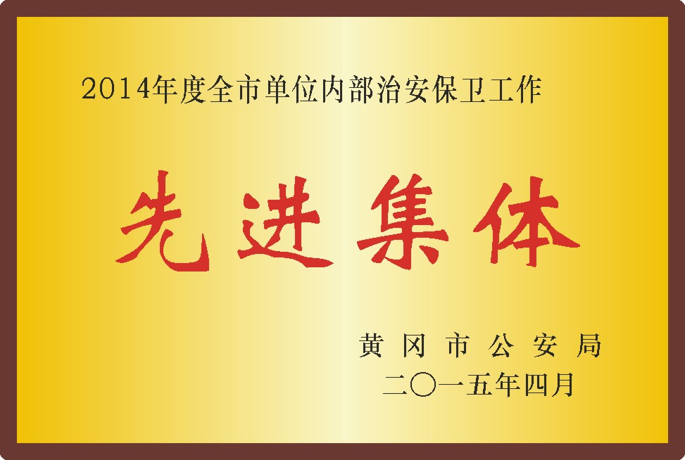 治安保卫工作先进集体2014